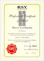 Certificate BSY Regression Hypno