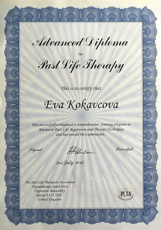 Certificate PLTA Advanced Past Life Therapy
