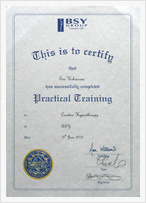 Certificate BSY Hypnotherapy Practical