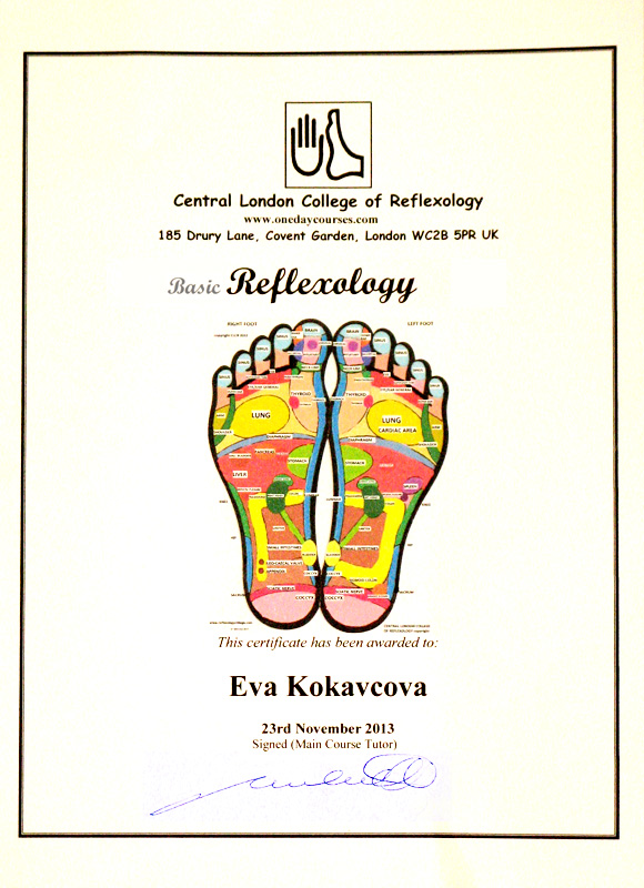  - Certificate Reflexology